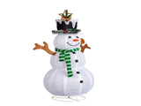 4FT Lighted Snowman and Squirrel Christmas Yard Decorations, Pre-lit Pull Up Snowman with 120 White 37070380