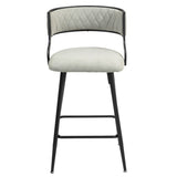 SET OF 2, 26'' Counter height bar stools PU cover kitchen island counter bar stool with black powder 15487766