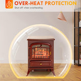 22" Electric Fireplace Heater, Freestanding Fire Place Stove with Realistic LED Flames and Logs, and 13981380