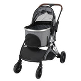 ZNTS Pet Stroller 3 in 1, Folding Lightweight Dog Stroller with Detachable Carrier & Storage Basket, 4 99473403