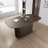 63 " MDF New Brown Style Dining Table and Regular Edge Table, 4-8 Person Dining Table, Vertical 56102959