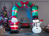 8ft Christmas Inflatable Arch with Santa & Snowman - Super Bright LEDs, Thick Polyester, 1-Min 68021845