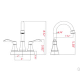 4 inches Centerset Bathroom Faucet 360&deg Swivel Spout, with Pop Up Drain - Brushed Gold W122470331