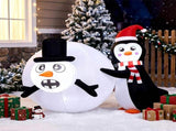 4FT Christmas Inflatable Penguin Rolling Snowball Yard Decoration with 3 LED Lights, 210D Polyester 45346287