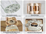 Contemporary Crystal Wall Light, Gold Plating Finish with Bubble Crystal, 2-Light Sconce for W1340P225797