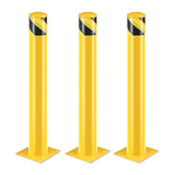 ZNTS Safety Bollard Post, 36 Inch Height Steel Bollards, 4.5 Inch Diameter Parking Bollard, Yellow Powder 22986142