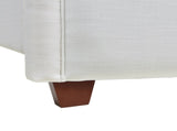 Carmen King Upholstered Wingback Panel Bed Frame, Antique White Polyester B2719P238234