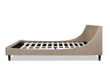 Aspen Vertical Tufted Modern Headboard Platform Bed Set, Queen, Mink Beige Performance Velvet B2719P238510
