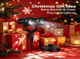 Snowflake Projection Light with Dual Adjustable 180&degHeads, IP44 ABS Outdoor Projector Light, 4 94942918