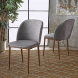 ZNTS Mid-Century Dining Chair Fabric Upholstered Chair , Light Gray 60808.00