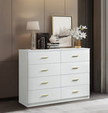 ZNTS Modern White 8-Drawer Dresser for Bedroom - Ample Storage Wide Chest of Drawers, Sturdy & Safe W1785P201163