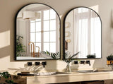 24"x 16" Arched Bathroom Mirror Wall Mirror, Black 21596005