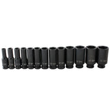 13 pc 1/2" inch Deep Impact Socket Tool Set 10-32mm Metric Garage Workshop 47989499
