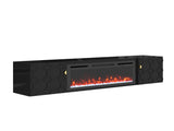 67 in. Black Media TV Stand in High Gloss Paint MDF T3609P347458