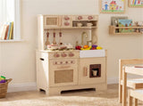 Kids Wooden Play Kitchen with Realistic Lights & Sounds, Pretend Ice Maker & Accessories for 41770514
