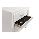 2 Drawers Nighstand with 1 Jewelry Tray, White B016P254598