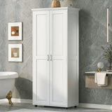 Storage Cabinet with Two Doors for Bathroom, Office, Adjustable Shelf, MDF Board, White WF323346AAK