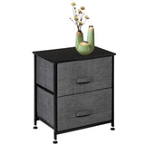 ZNTS 2 Drawers -Night Stand, End Table Storage Tower - Sturdy Steel Frame, Wood Top, Easy Pull Fabric 89761690