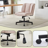 ZNTS Armless Desk Chairs with Wheels Office Chair Vanity Chair with Technical Cloth Adjustable Swivel W2725P207687