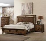1pc Rustic Brown Two Drawer Nightstand Bedroom Solid Wood Wooden Furniture Nightstand End Table B011P234682