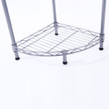 XM-243S Fan-shaped Carbon Steel Metal Assembly 4-Tier Storage Rack Silver Gray 91288015