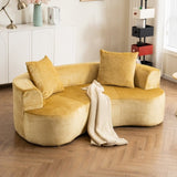 Moon shaped sofa, modern sleeper cat waist sofa with deep seat, non assembly sponge compression sofa W2012P292698
