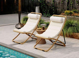 TREXM 2-Pieces Outdoor Folding Chair, Rattan-Wrapped Patio Chair with Adjustable Backrest, Thick N715P428435V