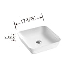 DAX Ceramic Square Bathroom Vessel Basin White Matt B2702P227024