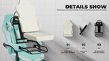 Gaming Chair, Ergonomic Computer Chair with Footrest and Massage Lumbar Support, Height Adjustable W2367P288702