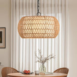 ZNTS Farmhouse Pendant Light with Adjustable Height, Boho Woven Jute Rope Hanging Ceiling Light Fixture, W1340P241301