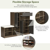 ON-TREND 2-in-1 Shoe Storage Bench & Shoe Cabinets
, Multi-functional Shoe Rack with Padded Seat, WF314405AAE