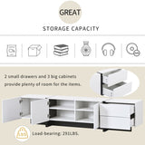 ON-TREND White & Black Contemporary Rectangle Design TV Stand, Unique Style TV WF300852AAK