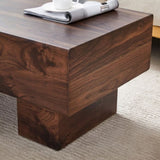 Modern Simple Walnut Colored Texture Sticker MDF Coffee Table - 43.3"x21.6"x17.2" Practical W1512P362972