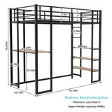 Iron frame bed bed and table, children's and youth home bed L-shaped desk, iron frame bed W1935P330795