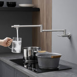 Pot Filler,Wall Mount Commercial Pot Filler Faucet,304 SS Material Kitchen Folding Faucet,Coffee W1932P300381