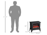Electric Fireplace Freestanding Stove Heater with Realistic Flames 14.25"x9.5"x18" Black 01427272