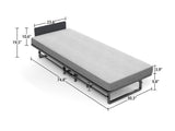 ZNTS Metal Folding Bed Frame with Foam Mattress of Pockets, Easy Storage and Movable with 4 Castors 48698586