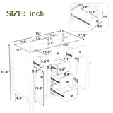 ZNTS 36" Bathroom Vanity without Sink, Cabinet Base Only, Two Cabinets and Five Drawers, Solid Wood WF299664AAE