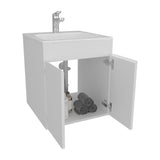 Bathroom Vanity Meka 45 with Two Drawers and Open Shelf, Wall-Mounted Storage, White B200P313682