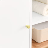 Colorblocking Storage Cabinet with Solid Wood Base & feet, Floor Cabinet for Bedroom Living Room W1801P195703