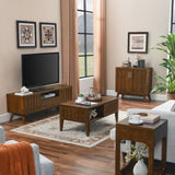Mid Century Modern Fluted Sideboard with Adjustable Shelves & Solid Wood Legs, Buffet W1801P195608