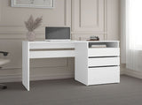 Kenai 3 Drawers Computer Desk, One Shelf, White B097P474290