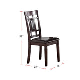 Modern Contemporary 7pc Set Espresso Finish Unique Eyelet Back 6x Side Chairs Cushion Seats B011119001