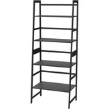 ZNTS WTZ Book Shelf, Black Bookshelf, Ladder Bookcase, 4 Tier Tall Book case for Bedroom, Living Room, 97410687