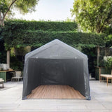 ZNTS 10x20ft gazebo party tent heavy duty canopy carport outdoor portable garage grey W2373P147980