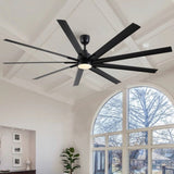 ZNTS 84 In Super Large Black Ceiling Fan with Remote Control W1367P182918