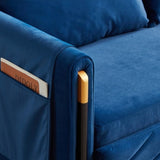 MH 54" Modern Convertible Sofa Bed with 2 Detachable Arm Pockets, Velvet Loveseat Multi-position W1193P254898