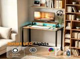 31.5 Computer with Shelf and Light Foldable P2 Particleboard Iron Pipe Triamine Gaming 90001808