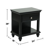 ZNTS Lyndon Nightstand With One Drawer and Shelf In Black Finish SR014359