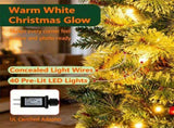 Set of 2 Small 3 Foot Cashmere Pine Christmas Tree in Cement Pot, Pre-lit 40 Warm White LEDs, 100 16975532